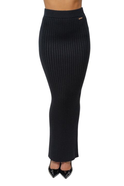 Женская юбка JLUXLABEL Soft Reset Ribbed, цвет: Чёрный
