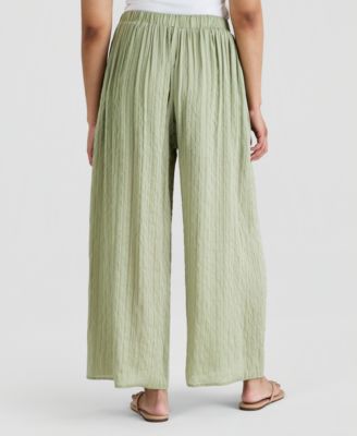 Women's Satin Pull-On Wide-Leg Pants