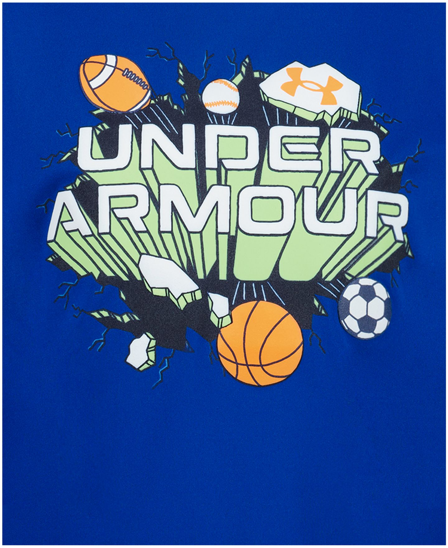 Футболка Under Armour Tech Sports Burst Short-Sleeve T-Shirt для мальчиков, цвет: Королевский синий — фото 5
