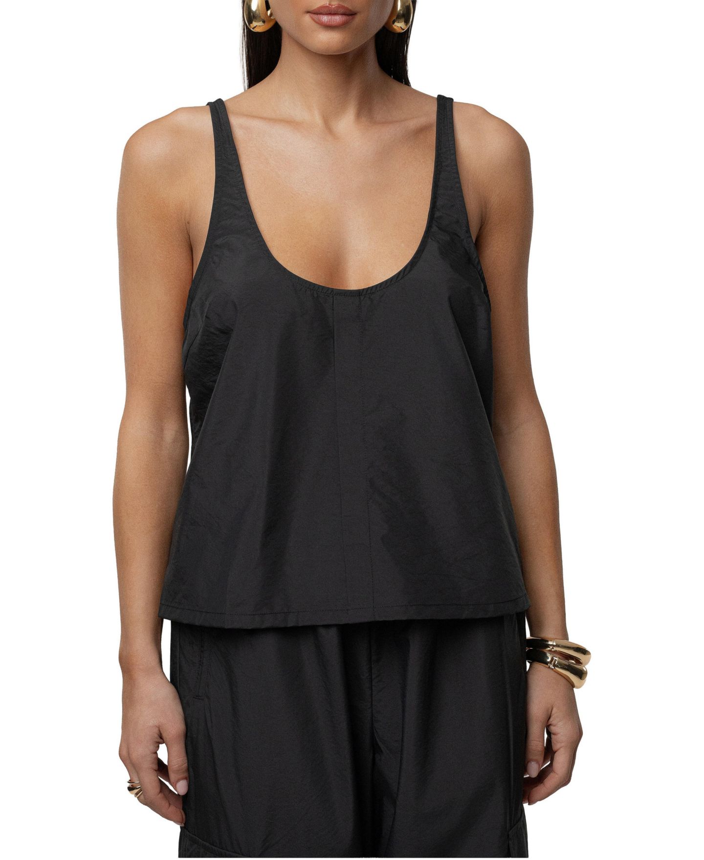 Женский топ JLUXLABEL Active Scoop Neck, цвет: Чёрный — фото 1