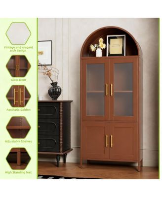 Metal Arched Cabinet with 2 Drawers for Kitchen or Office