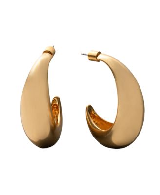 Donna Karan - Gold-Tone Drama Taper Hoop Earrings