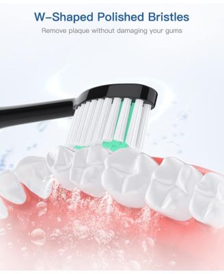 Electric Toothbrush for Adults with 5 Modes, IPX7 Waterproof, 6 Brush Heads, Black