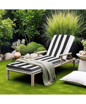 74 x 22 x 3 in Chaise Lounge Cushion Set of 2, Waterproof Fade-Resistant Sun Lounger Cushions with Ties