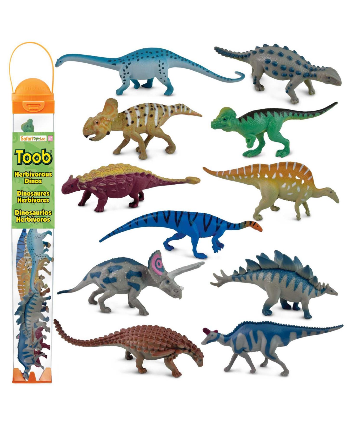 Детские фигурки Safari Ltd. Herbivorous Dinosaurs 11-Piece Figurine Set, Ages 3+ — фото 1