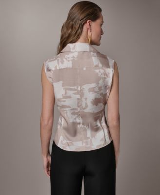 Petite Sleeveless Collared Top