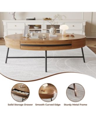 Oval Coffee Table with Center Table 472 Wooden Coffee Table