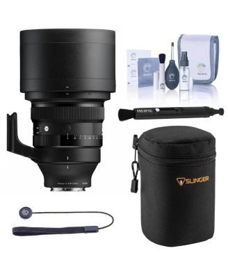 135mm f/1.4 DG Art Lens for Sony E with Adorama Slinger Soft Lens Case, Pro Optic Lens Cap Tether, Cleaning Kit & LensPen