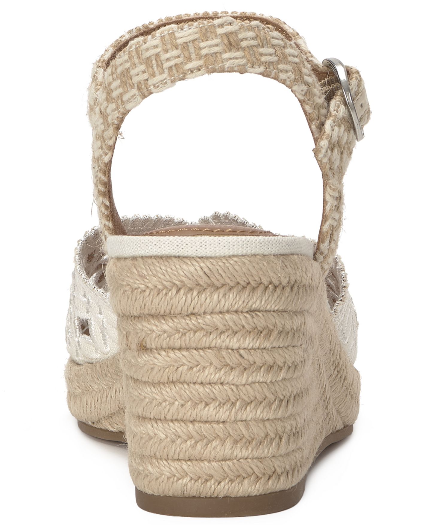 Женские сандалии Lucky Brand Coyna Floral Lace Espadrille Wedge, цвет: Белый льняной — фото 3
