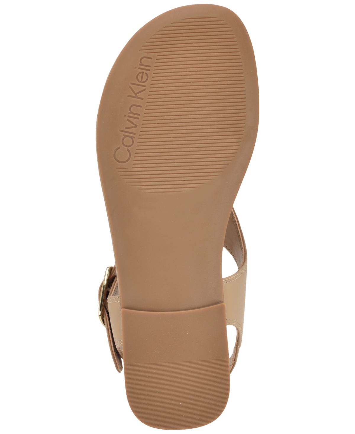 Calvin Klein Women's Moraca Buckle T-Strap Flat Sandals