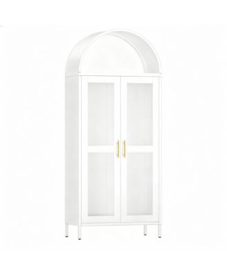 Arched Glass Cabinet for Home Office, Easy Assembly