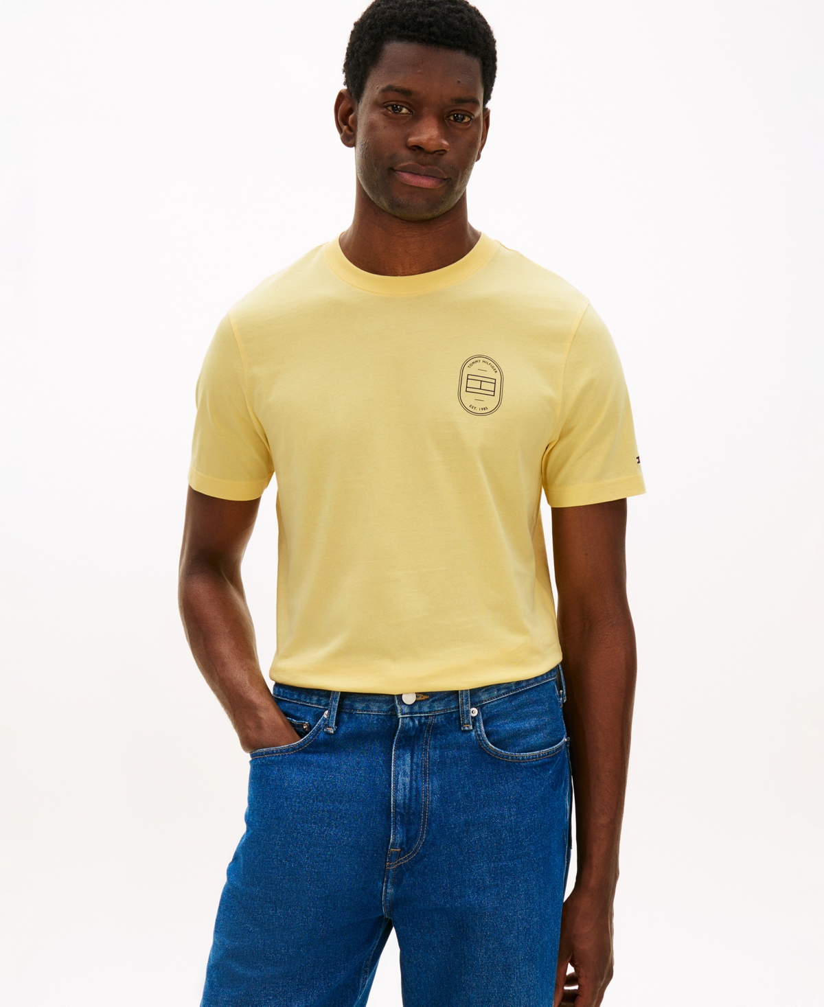 Tommy Hilfiger Men's Brand Love Roundel Short-Sleeve T-Shirt - Citronella