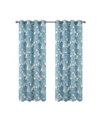 100% Polyester 200 GSM Blossom Printed Blackout Grommet Curtain Panel 54" x 90"