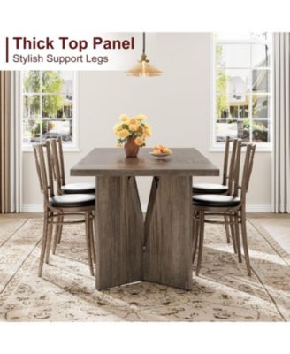 Dining Room Table 6 70.9 Inch Rectangular Kitchen Table Dining Room Furniture with Sturdy Frame Thickened Long Tabledesk and Dinner Desk