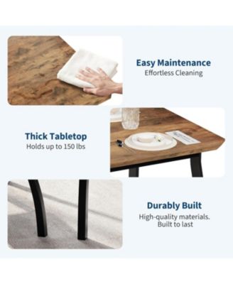 5Pcs Dining Table Set for 4, Space-Saving Kitchen Table with Upholstered Chairs, Modern Angled Corner Design, Compact Dinner Set