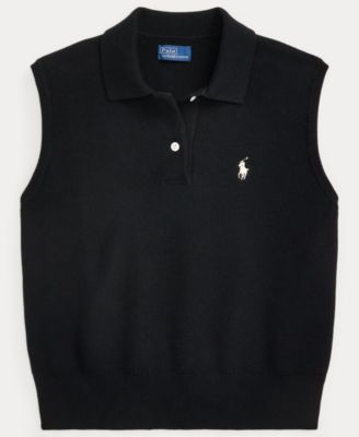 Women's Ribbed Collar Sleeveless Sweater