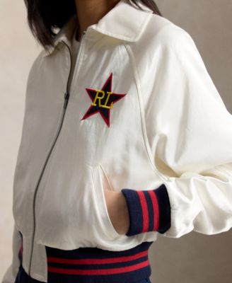Women's Spread Collar Long-Sleeve Bomber Jacket