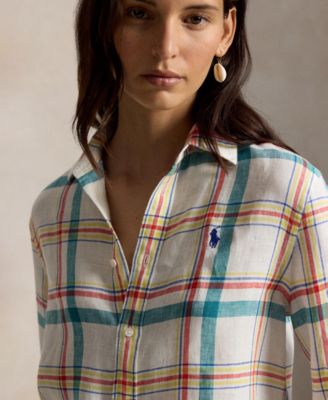 Women's Spread Collar Buttoned Placket Shirt