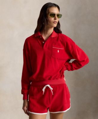 Women's Long-Sleeve Collared Polo Shirt