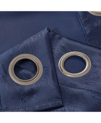 100% Polyester 200 GSM Arlo Embossed Blackout Grommet Curtain Panel 54" x 90" Navy