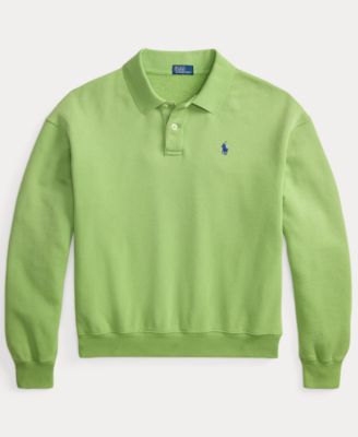 Women's Lightweight Fleece Long-Sleeve Polo Sweatshirt