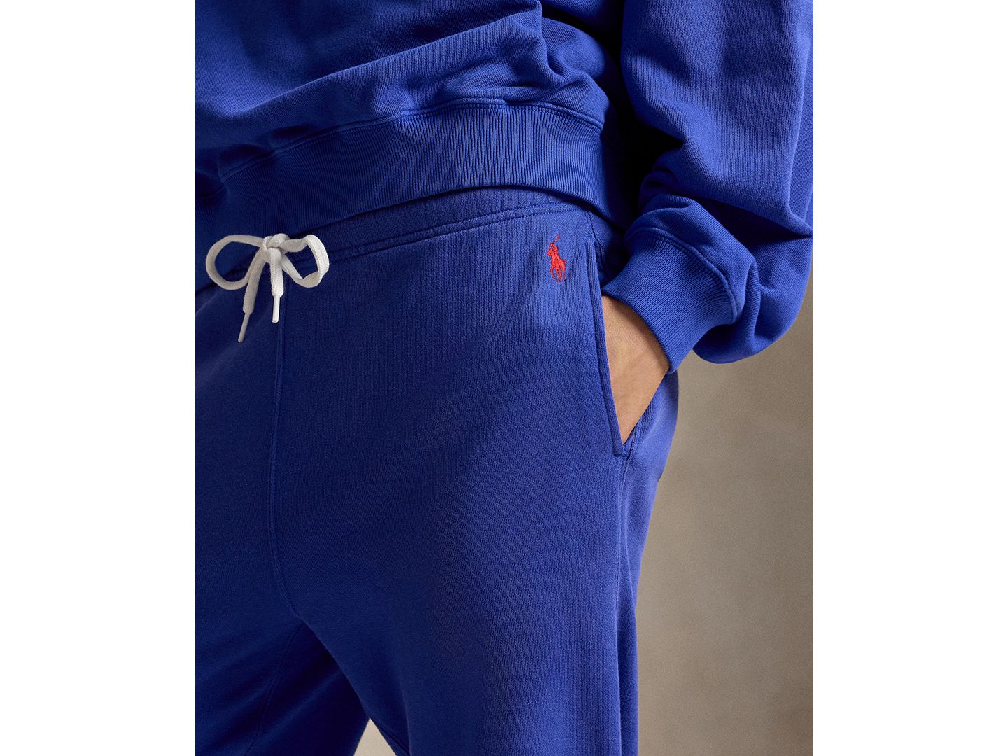 Женские брюки Polo Ralph Lauren Fleece Drawstring Sweatpants, цвет: Синий, вариант 1 — фото 2
