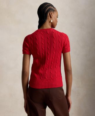 Women's Cable-Knit Short-Sleeve Sweater