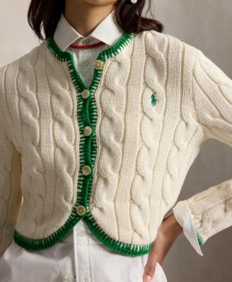 Women's Crewneck Buttoned Placket Cropped Cardigan