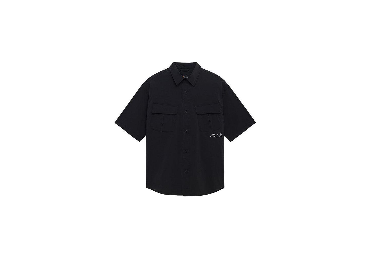 Мужская рубашка Alpha Industries SS Fatigue Relaxed Deco, цвет: Чёрный — фото 2
