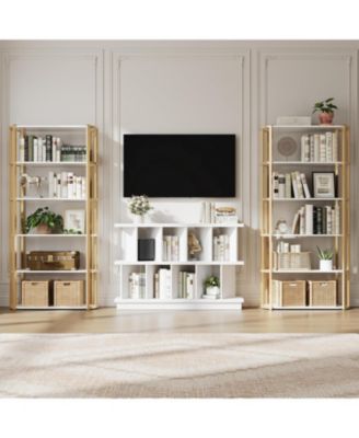 8 Cube Storage Shelf Organizer with 10 Removable Back Panels, Open Display Bookcase for Living Room and Bedroom