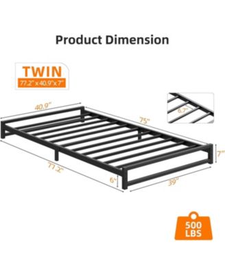 Bed Frame,Metal Platform Bed Frame with Steel Slats Support,6 Inch Tall,Mattress Foundation,Easy Assembly,No Box Spring