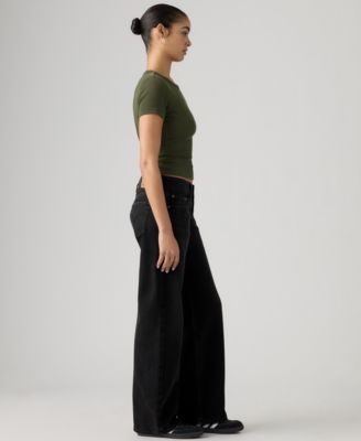 Women's Super-Low Double-Button Relaxed-Fit Denim Jean