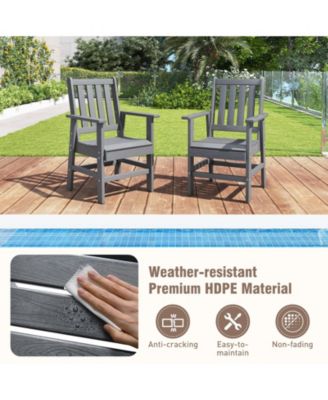 7 Pieces Patio Dining Set Outdoor HDPE Weather Resistant Table & Chairs Set