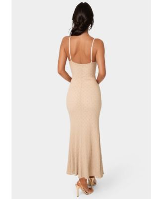 Womens Floral Lace Bodycon Maxi Dress