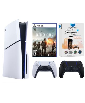 PlayStation 5 Slim Disc Bundle with Battlefield 6, MightySkins Code and Extra Controller - Midnight