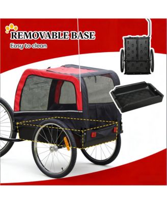 Pet Bike Trailer Carrier for Dogs & Small Animals, Collapsible Pet Stroller Bicycle Attachment
