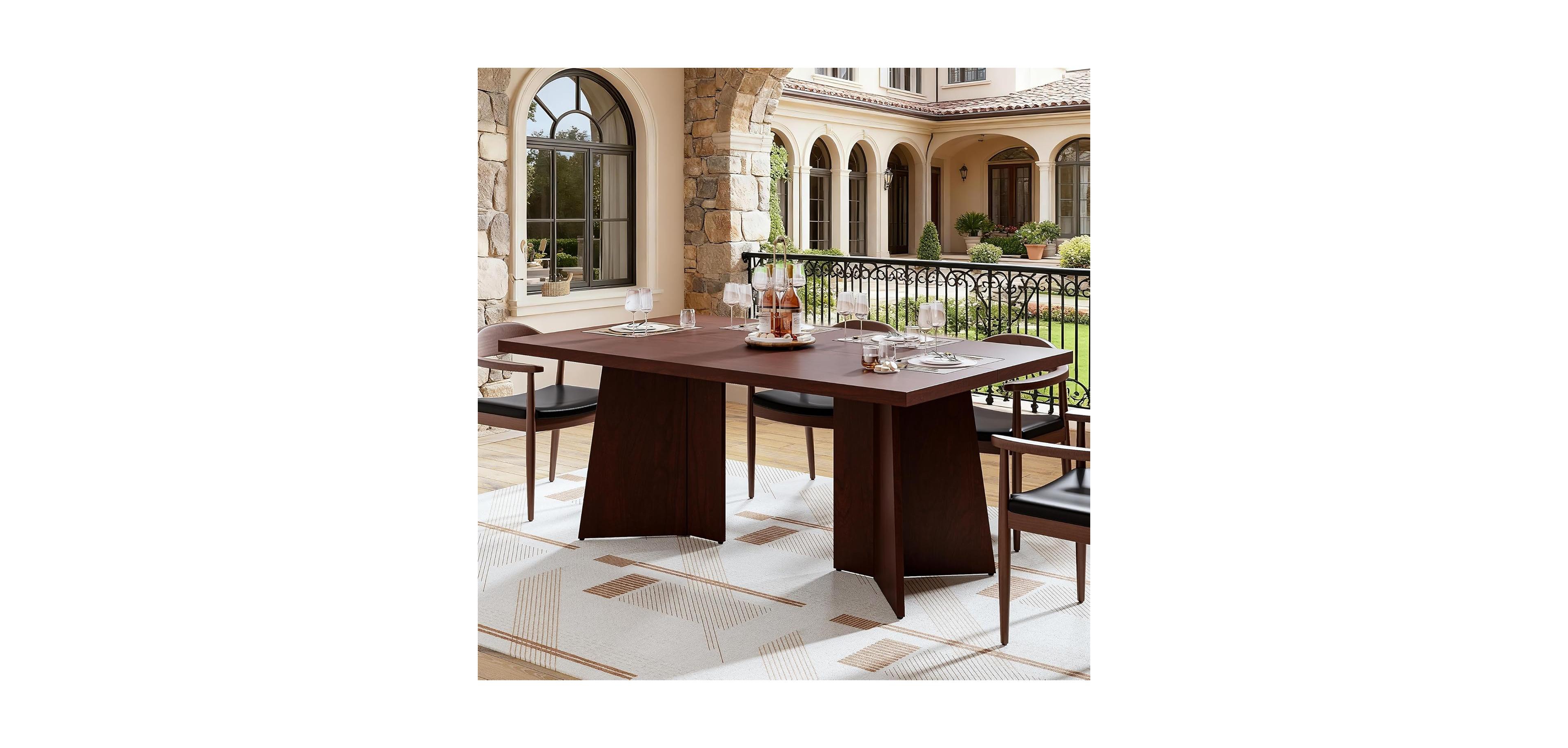 gaomon Dining Table for 6-8 People - 63" Modern Long Kitchen with Large Tabletop