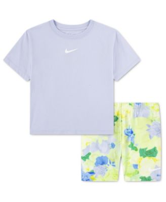 Girls' 4-6X Move with Nature Crewneck T-Shirt and Bike Shorts, 2-Piece Set