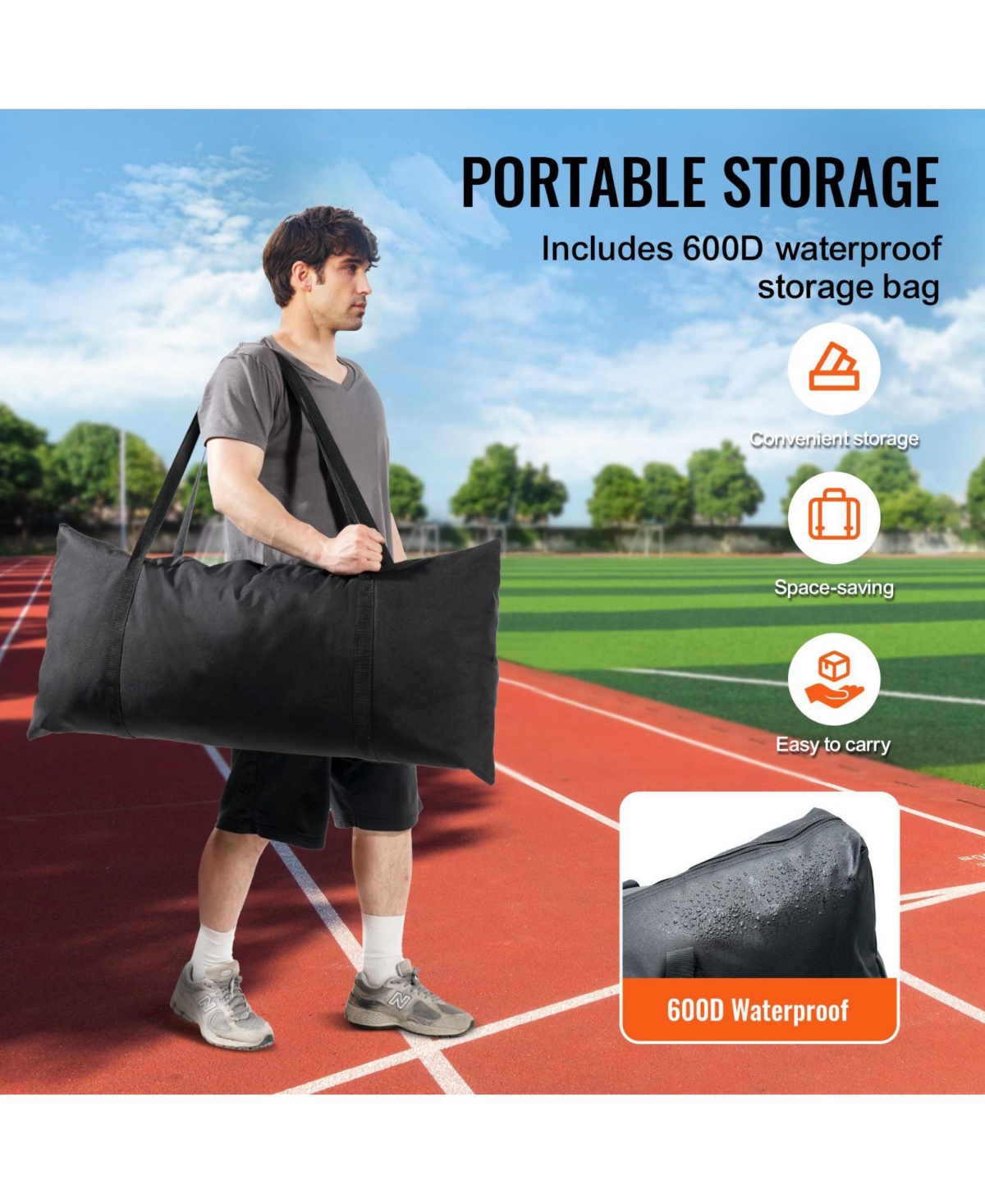 Mecale Barricade Backstop Net, 20x10 ft Sports Barrier Netting with Carry Bag, Practice Screen for Baseball, Softball, Soccer and Hockey