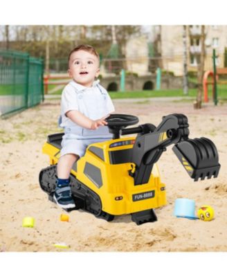 Electric 3-in-1 Ride On Tractor Excavator for Kids with Music