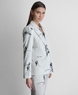 Women's Pinstripe Single-Button Blazer