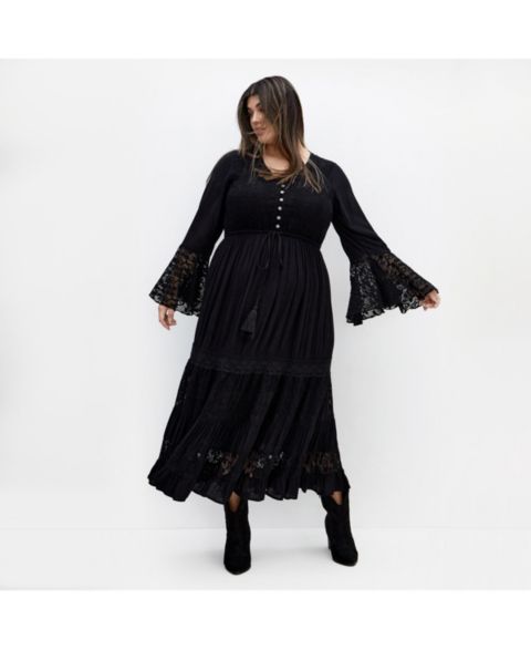 Женское платье CITY CHIC Tisha Lace Maxi, цвет: Чёрный