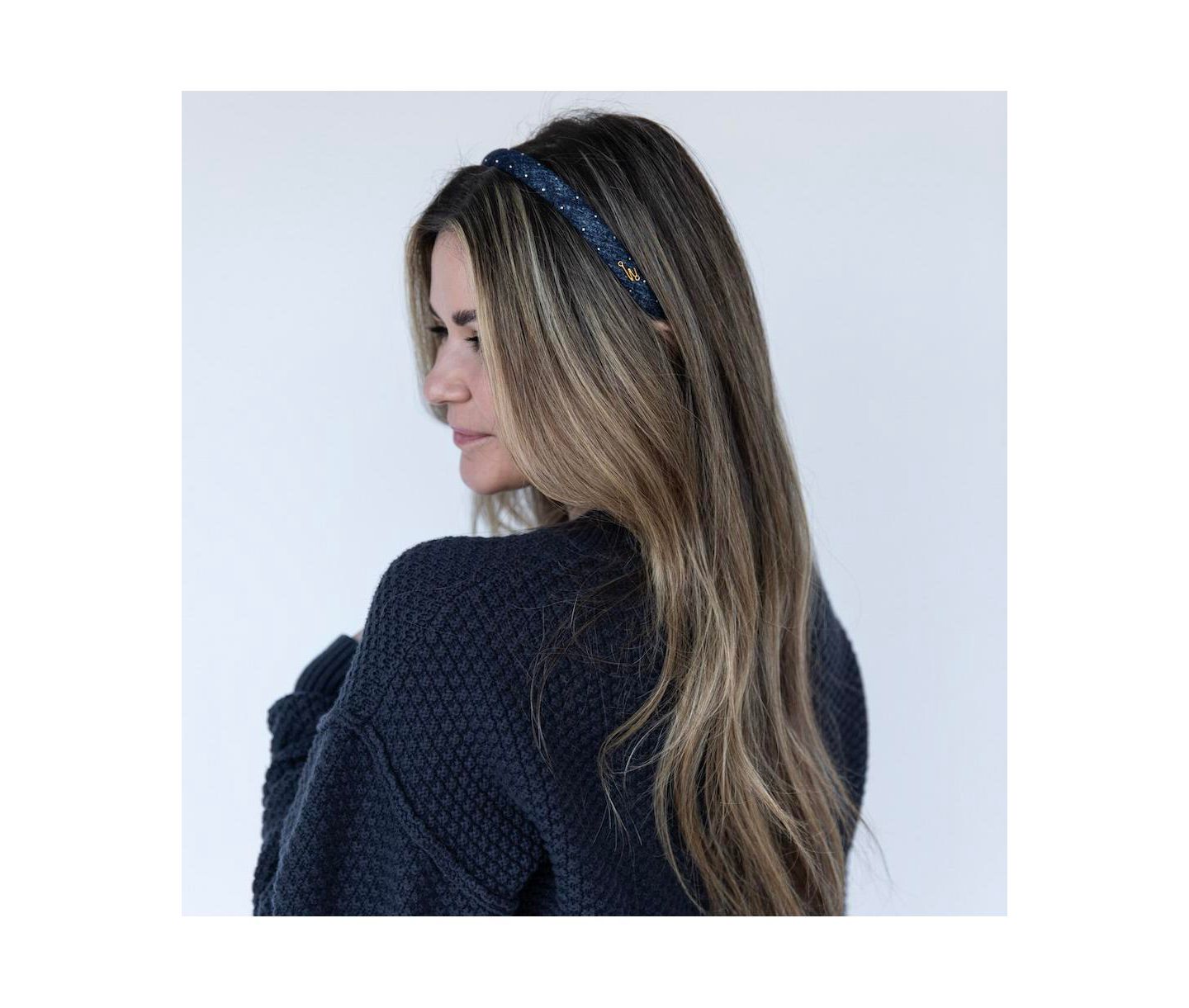 Женские аксессуары для волос Headbands of Hope Classic Thin Padded Headband - Dark Wash Stars — фото 4