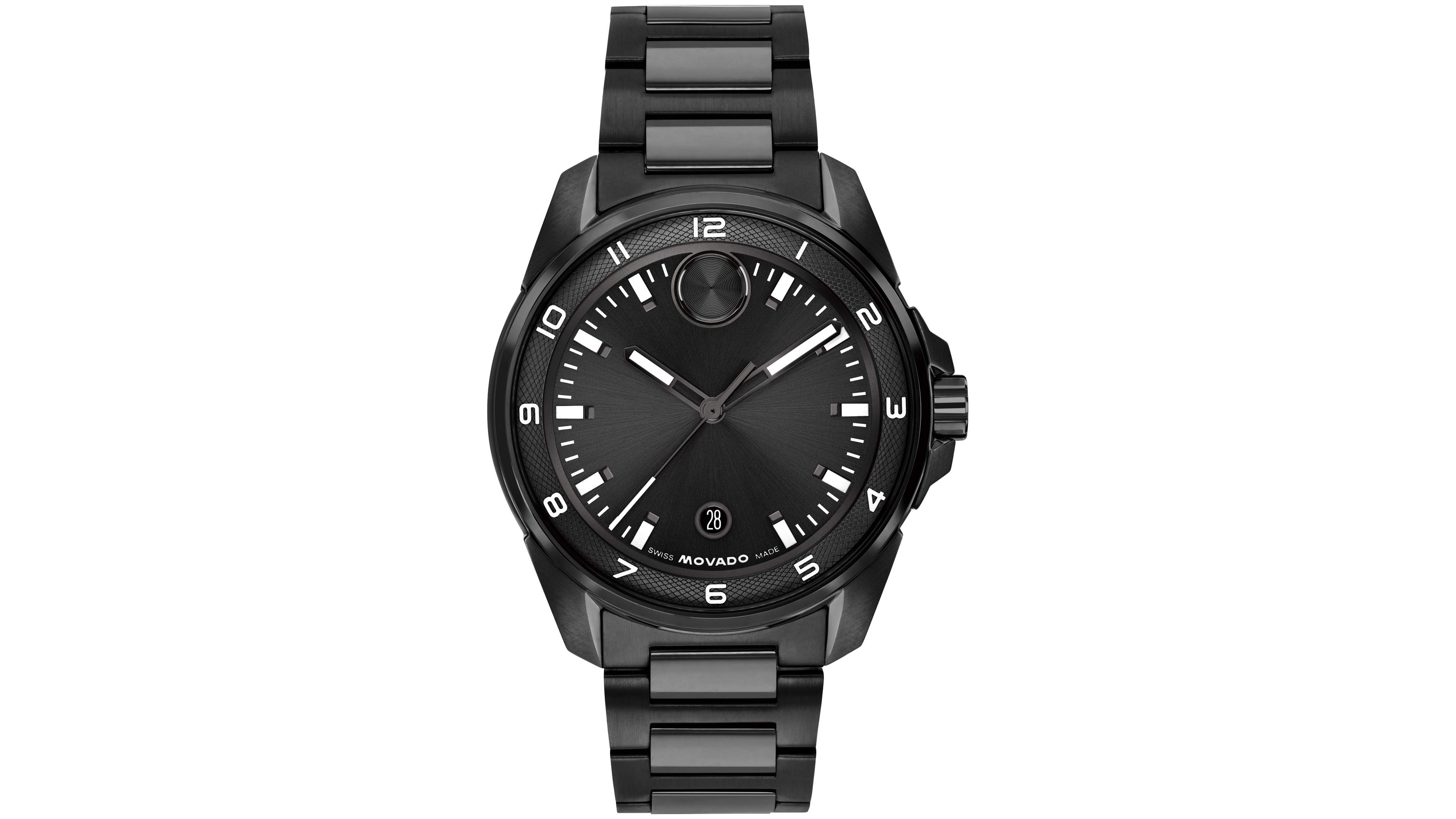 Movado Men's Bold Verso S Swiss Quartz Ionic Plated Black Steel Watch, 42mm