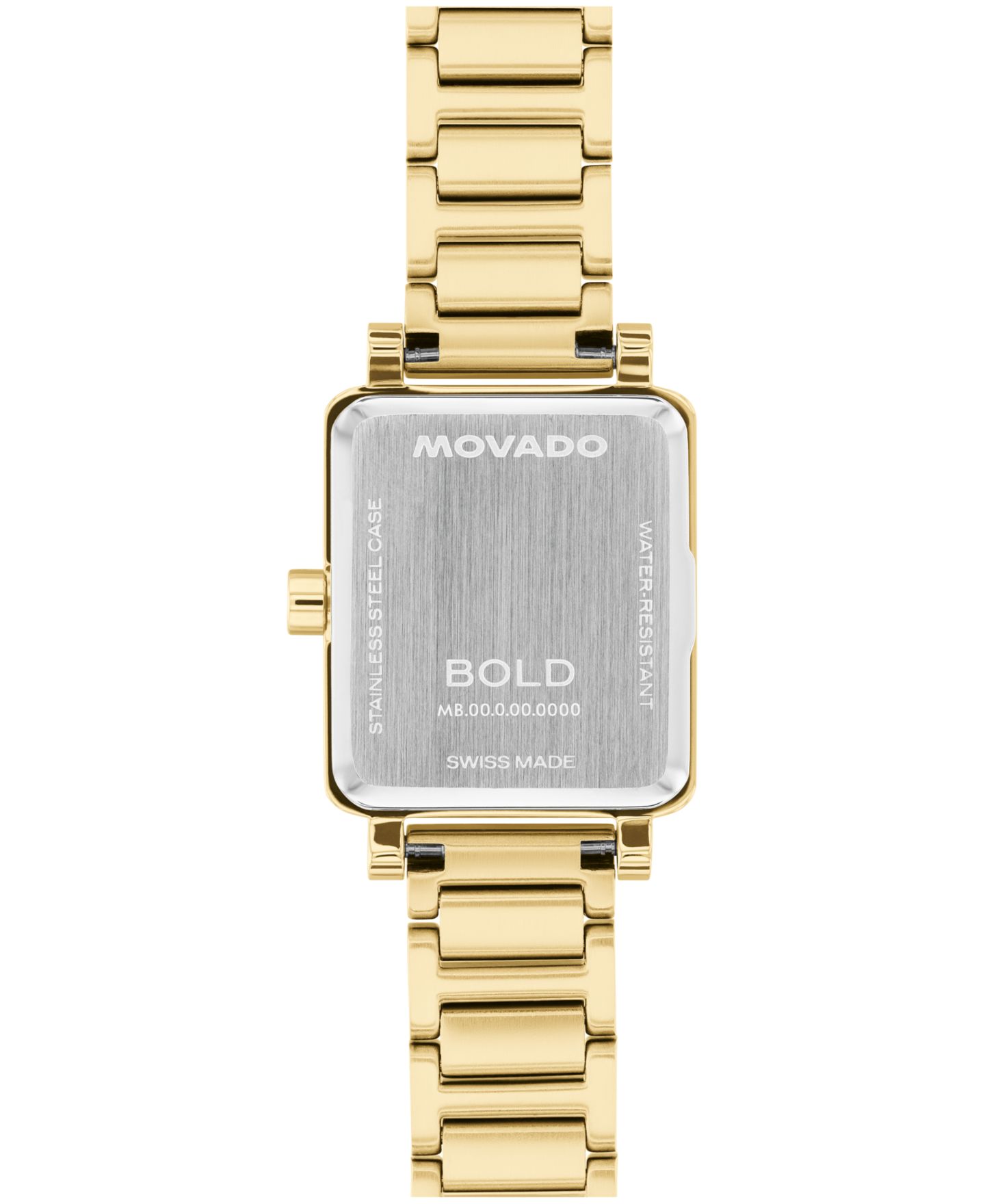 Женские часы Movado Bold Evolution 2.0 Mini Tank Swiss Quartz Ionic Plated Light Yellow Gold Steel Watch, 20x23mm — фото 2