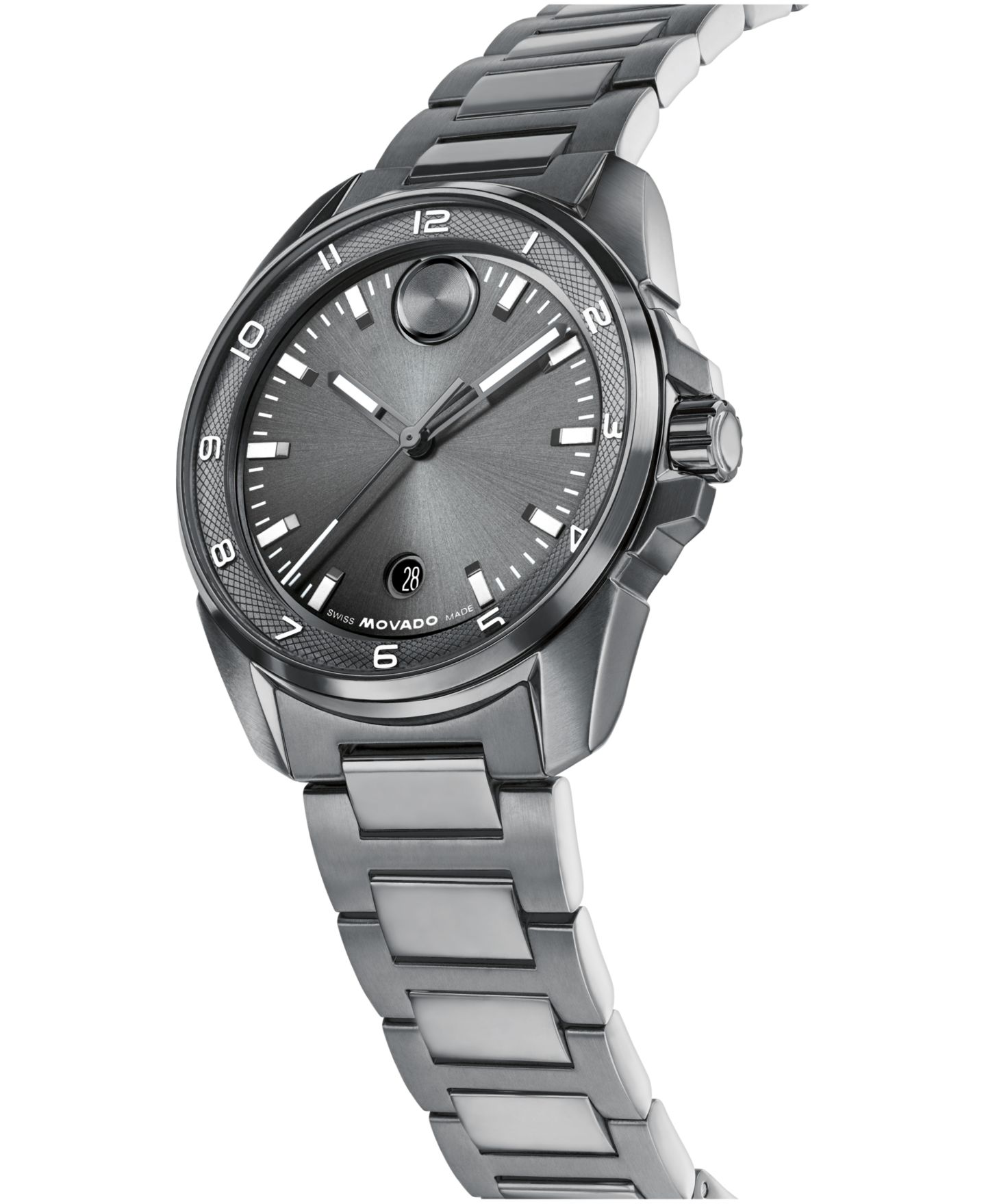 Мужские часы Movado Bold Verso S Swiss Quartz Ionic Plated Grey Steel Watch, 42mm — фото 4