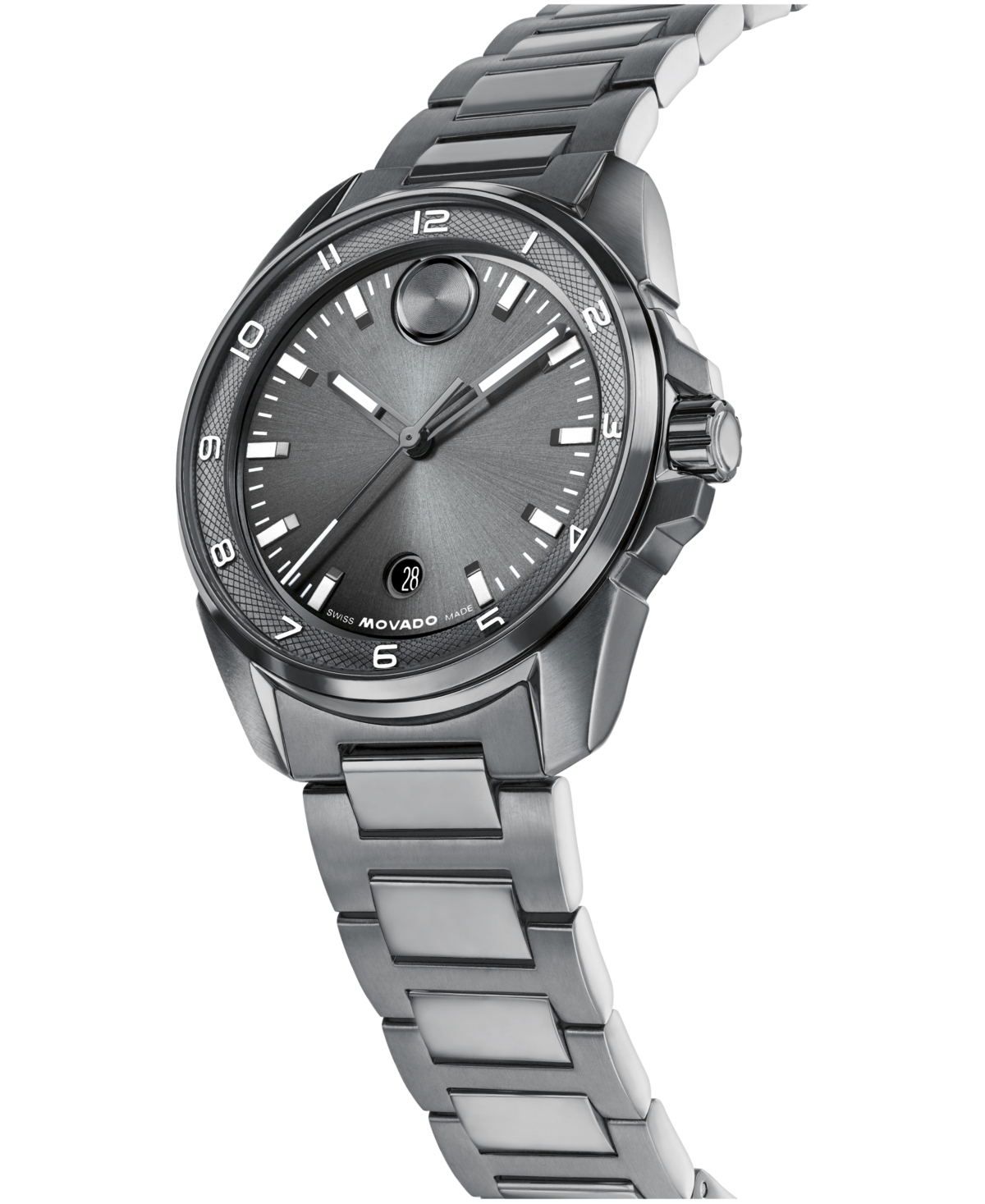 Movado Men's Bold Verso S Swiss Quartz Ionic Plated Grey Steel Watch, 42mm