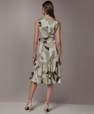 Women's Floral A-Line Midi Dress