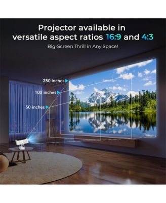 Portable 1080P Projector with 360° Stand, Auto Focus & Keystone, Netflix Built-in