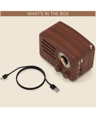 Vintage Bluetooth Radio with AM/FM/SW Receiver & USB/TF Playback for Home & Travel